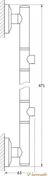 картинка Штанга двухпозиционная 47 см FBS Standard STA 077 от магазина D'accordo